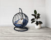 B.U.STYLE Cat Bed Basket Swinging Pet House Nest for Small Pets Round Black with Cushion