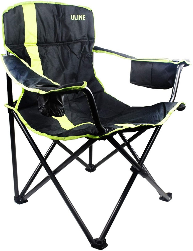 Uline Camp Chair Black and Lime