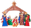 Holiday Time Light-Up LED 2D Glittering Metal-Look Nativity Light, 7-Piece Set