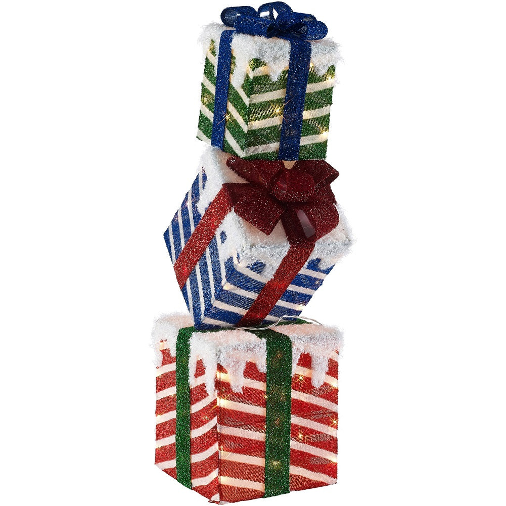 Holiday Time Light-Up Stacked Gift Boxes 42-inch Tall