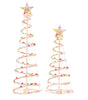 Holiday Time Light-Up Multi-color Spiral Christmas Trees 2-Pack (3 FT & 4 FT)