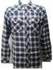 Dickies Men's Flannel Long Sleeve Button Down Shirt, Dark Navy, Large