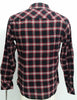Dickies Men's Flannel Long Sleeve Button Down Shirt Black with Red, Large