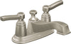 Moen S6201BN Rothbury Two-Handle Low Arc Bathroom Faucet, Brushed Nickel