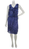 Lisa Rinna Collection Leopard Print Faux Purple Wrap Dress, Medium