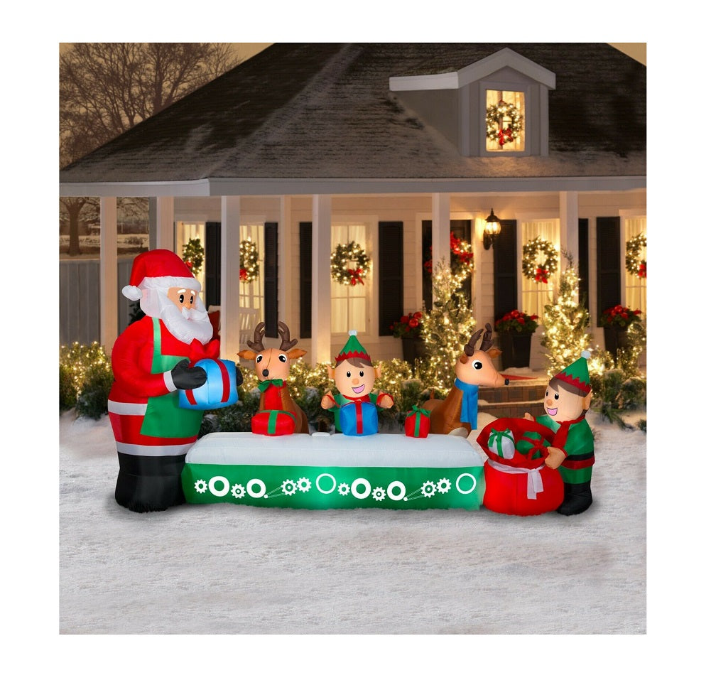 Holiday Time Inflatable Animated Santa's Factory