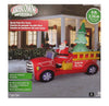 Gemmy 9FT Inflatable Santa on Firetruck with Christmas Tree