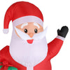 6.5 foot Gemmy Christmas Airblown Inflatable LED Santa Claus with Gift Box (Present)