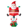 Holiday Time Inflatable Santa Hot Air Balloon With Snowman 12.5 ft