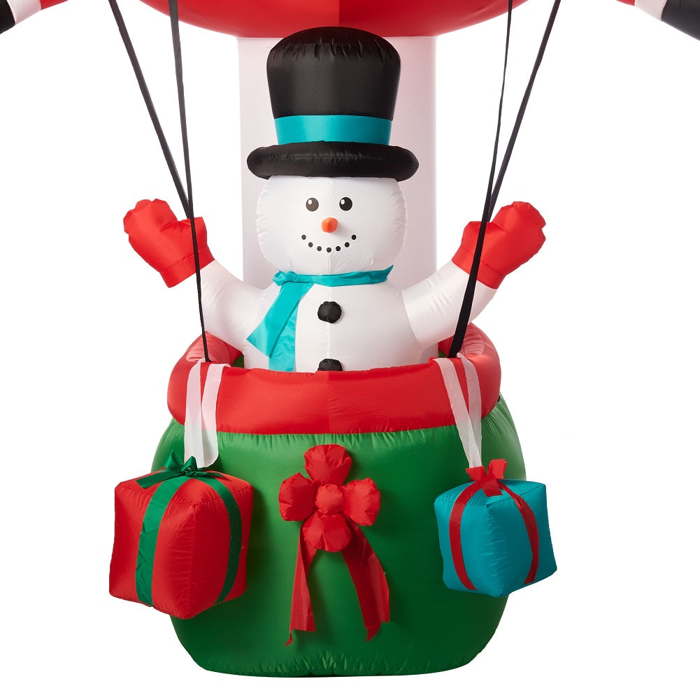 Holiday Time Inflatable Holiday Time Inflatable Santa Hot Air Balloon With Snowman 12.5 ft | My ...
