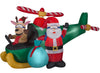 Holiday Time Animated Santa and Reindeer in Helicopter Inflatable