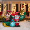 Holiday Time Animated Santa and Reindeer in Helicopter Inflatable
