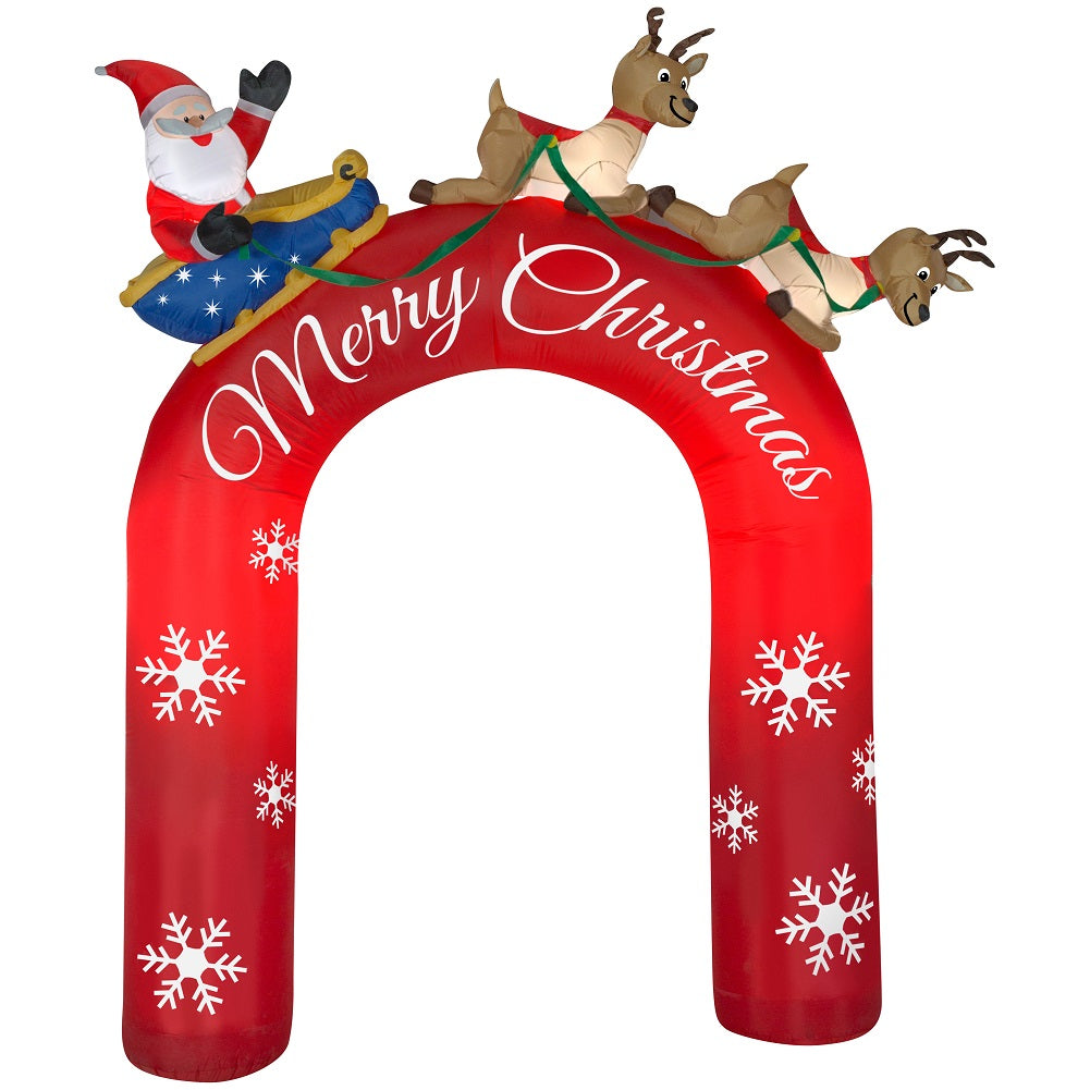 Airblown Inflatable Archway Santa in Sleigh with Flying Reindeers 9ft tall by Gemmy Industries