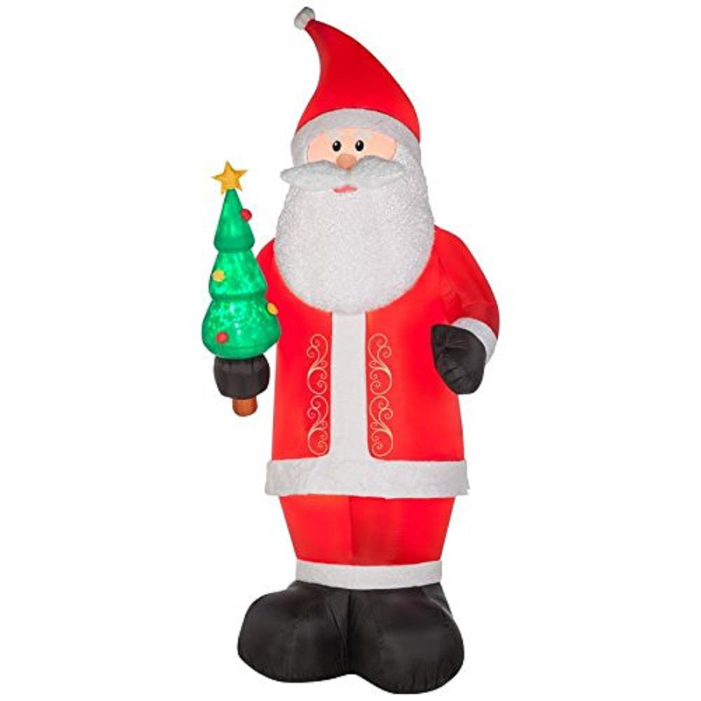 Holiday Living 10 ft Projection Airblown Santa Inflatable Holding Tree