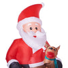 Santa's Wheelbarrow O' Pups Christmas Holiday Yard Decoration Inflatable, 7 Feet Tall