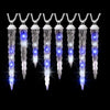 LightShow Shooting Star 8-Count Varied Size Icy Blue/White Icicle Lights 7-ft