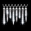 LightShow 8-Light White Shooting Star Varied Size Icicle Light Set, 7 ft