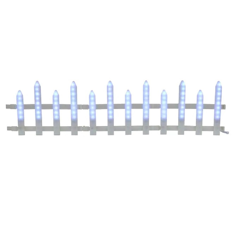 Show Lights Lightshow 3-Marker White Fence Christmas Pathway Markers