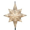 GE Holiday Classics 11-inch 16-Light Silver Glittered Bethlehem Star Tree Top