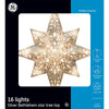 GE Holiday Classics 11-inch 16-Light Silver Glittered Bethlehem Star Tree Top