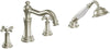 Moen TS21102BN Weymouth Two-Handle Diverter Roman Tub Faucet Includes Hand Shower, Valve Required, Brushed Nickel