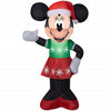 Gemmy Disney  Inflatable Minnie Mouse in Green and Red Snowflake Dress  3.5Ft. Tall