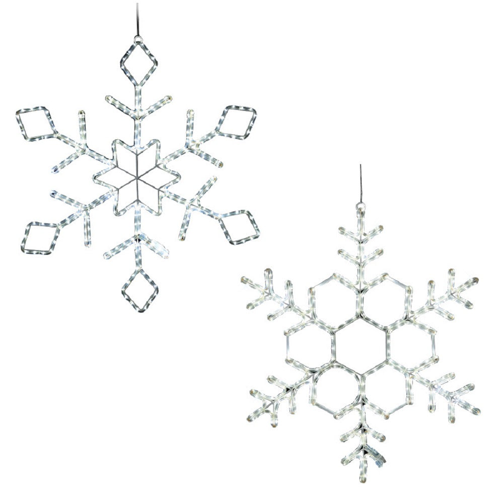 GE 26-in Hanging Snowflake with Constant White LED Lights