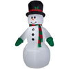 10 foot Gemmy Christmas Airblown Inflatable LED Snowman with scarf and top hat