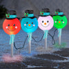 LightShow Synchro Lights Color-Changing Snowman Pathway Stakes, Set of 4