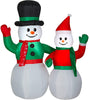 Home Accents Holiday 6.5 FT LED Snowman Couple Airblown Inflatable