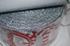 Kirkland Wire Edged White Silver Snowman Ribbon Metallic 50 yards 2.5 inches