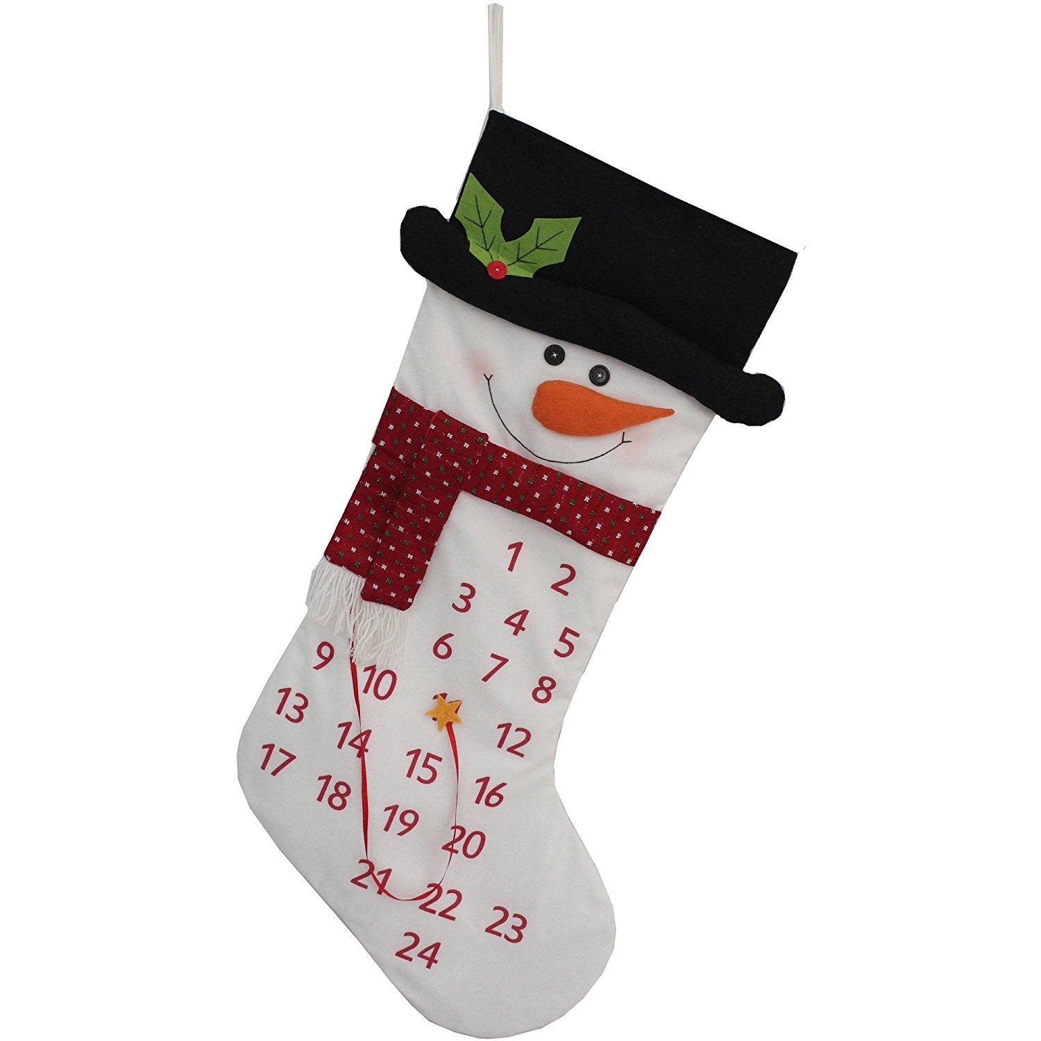 Holiday Time Snowman Countdown to Christmas Advent Calendar Stocking