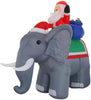 Christmas Inflatable Airblown Santa on Giant Elephant