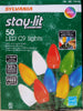Sylvania Stay-lit 50-Count LED C9 Lights, Multi-Color