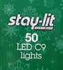 Sylvania Stay-lit 50-Count LED C9 Lights, Multi-Color 3-Pack