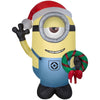 Airblown Inflatable Despicable Me Minion Stuart with Holiday Christmas Wreath 9.5 feet