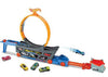 Hot Wheels Stunt & Go Track Set With 10 Diecast Cars
