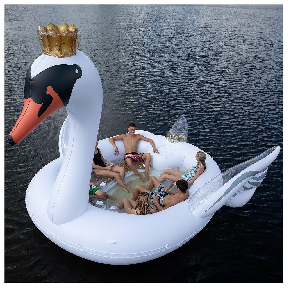 Sun Pleasure 6-Person Inflatable Party Island 9' Sunny Swan Island