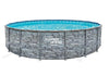 Summer Waves 18' x 48" Round Elite Frame Above Ground Swimming Pool Set (Stone Slate)