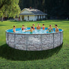 Summer Waves 18' x 48" Round Elite Frame Above Ground Swimming Pool Set (Stone Slate)