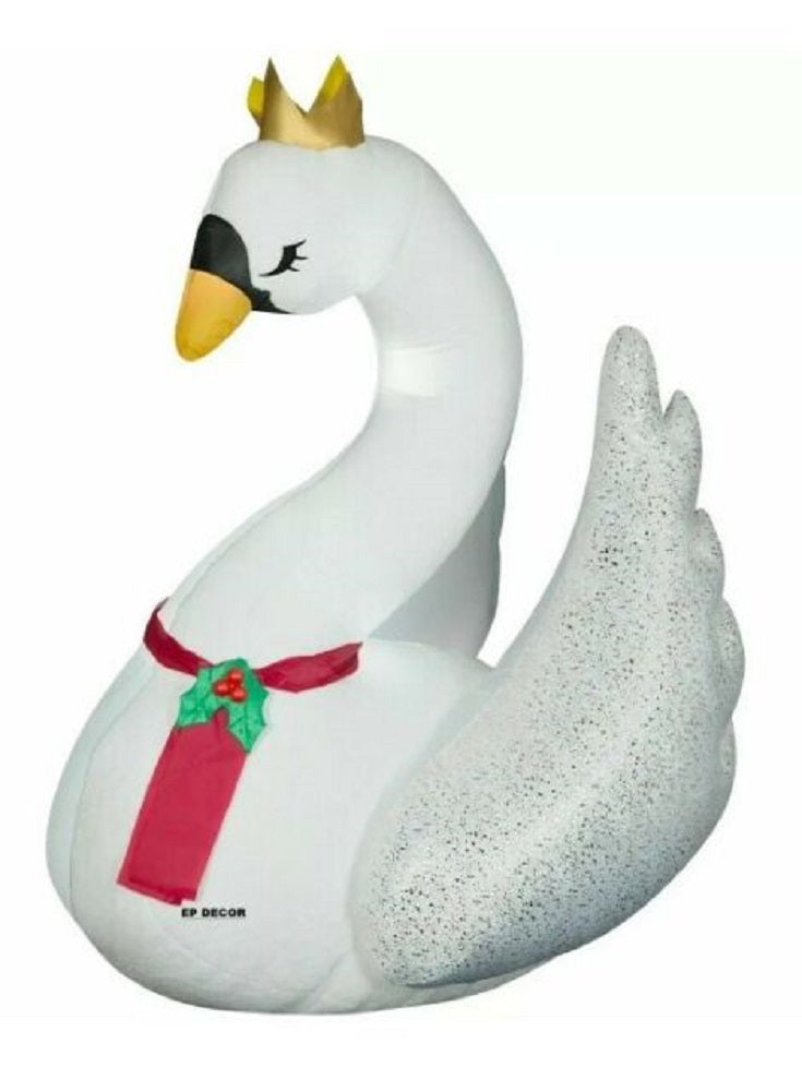 Gemmy 6' Airblown Inflatable Christmas Swan Yard Decoration