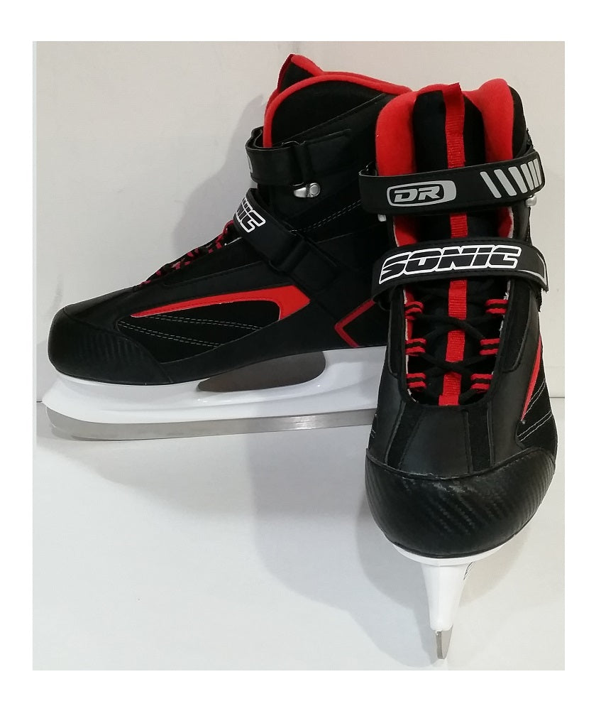 DR Sports Men's Softboot Ice Hockey Skate Black/Red, Size 11