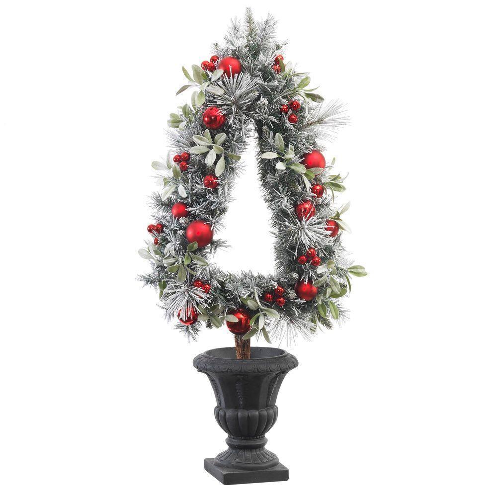 Home Accents Holiday 3' 6" Flocked Snowy Pine Triangle Tree