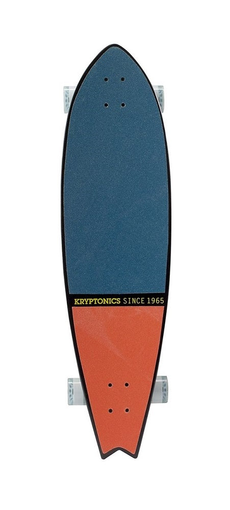 Kryptonics Torpedo Cruiser Complete Skateboard Tahiti Fishtail Longboard, 40"