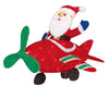 Holiday Time 36" Light Up Tinsel Santa With Plane