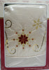 Adjustable Luxury Christmas Tree Skirt, Gold with Red and Gold Snowflakes