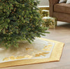 Adjustable Luxury Christmas Tree Skirt Gold Skirt with Christmas Tree & Presents