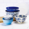 Tropicla Ikat 10-Piece Melamine Mixing Bowl Set with Lids, Blue Tropical