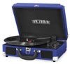 Portable Victrola Suitcase Record Player w/ Bluetooth & 3 Speed Turntable Cobalt Blue