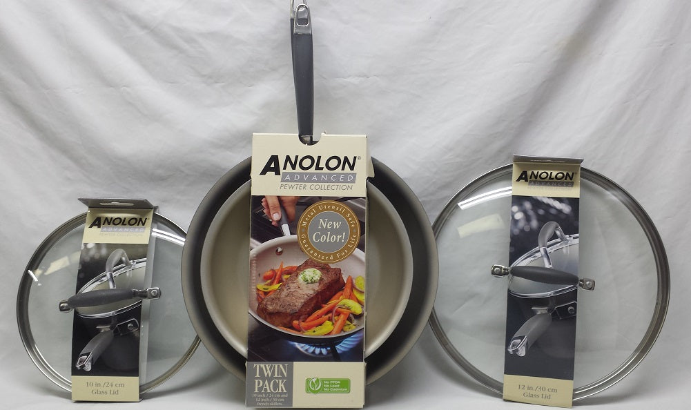 Anolon French Skillets, Hard-Anodized, Nonstick, Twin Pack